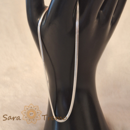 Colier tip sarpe plat din argint 925 Aramis - unisex - 50 cm [5]