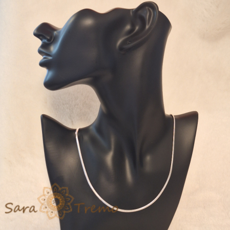 Colier tip sarpe plat din argint 925 Aramis - unisex - 50 cm [8]