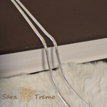 Colier tip sarpe plat din argint 925 Aramis - unisex - 50 cm [1]