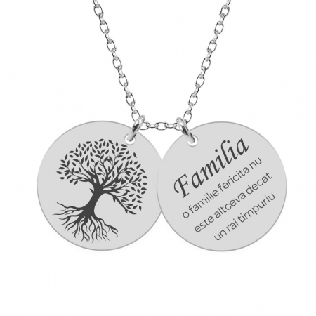 Copacul vietii - Colier din argint personalizat cu doi banuti [1]