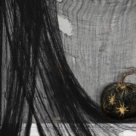 Pentru casa - Cortină de Halloween - neagră, stofă - 180 x 75 cm