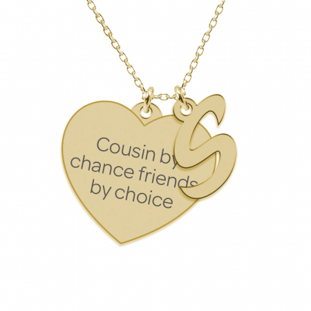 Bijuterii placate cu aur - Cousin - Colier din argint placat cu aur 24K personalizat inimioara