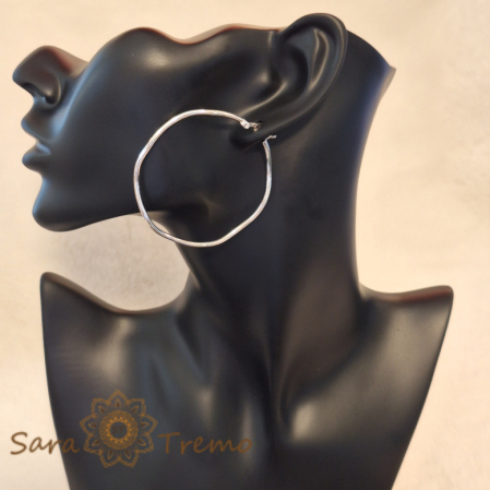 Creole luxury din argint - model curbat - diametru 5 cm [5]