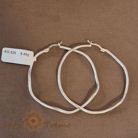 Creole luxury din argint - model curbat - diametru 5 cm [0]