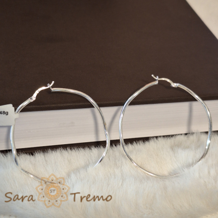 Creole luxury din argint - model curbat - diametru 5 cm [3]