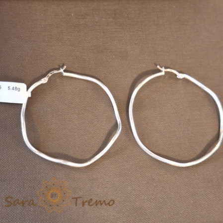 Creole luxury din argint - model curbat - diametru 5 cm [1]