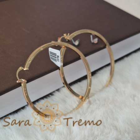 Cercei rotunzi - Creole ultra-luxury placate cu aur 6.5 cm Vimeo