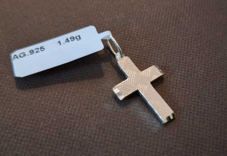 Cruce cu gravuri fine pe ambele parti din argint 925 - 2 cm [0]