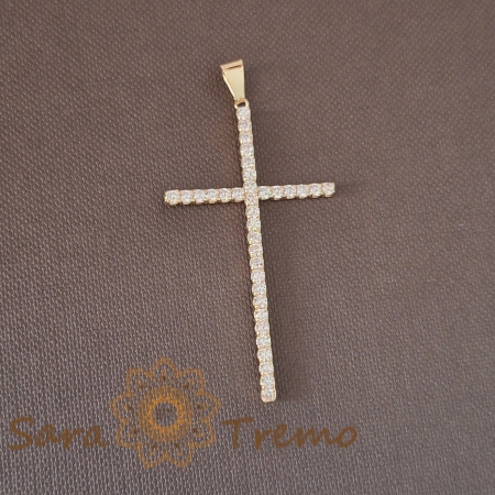 Cruciulite - Cruce lungă placată cu aur, 5 cm – Model nou