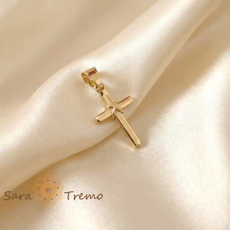 Talismane - Cruce micuță 2 cm cu simbol – Legăturile sfinte ale răstignirii lui Iisus