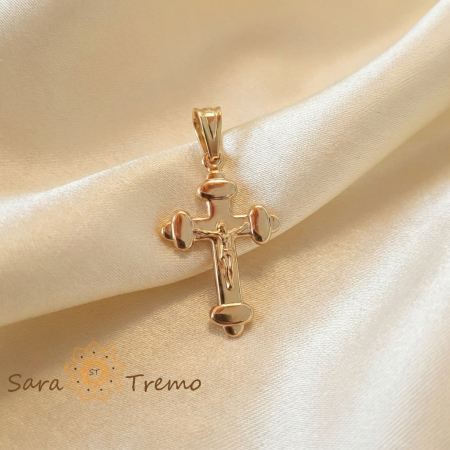 Talismane - Cruciuliță clasică 2 cm cu Iisus Hristos reliefat