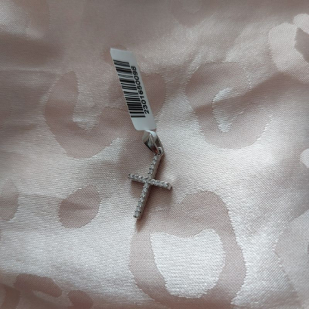 Cruciuliță din argint Two-Faced XS cu pietre albe și negre pentru un look fin și rafinat. [2]