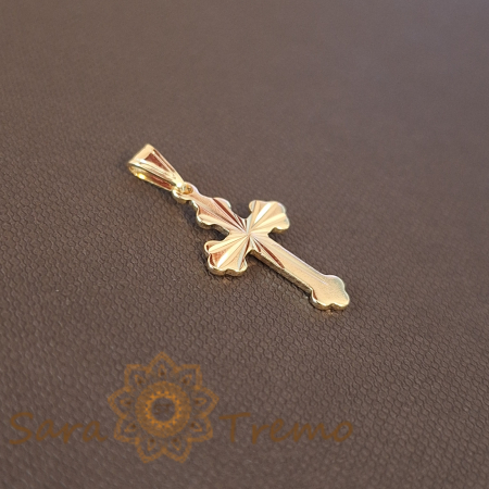 Cruciuliță elegantă cu gravuri fine de raze solare, 2.5 cm [1]