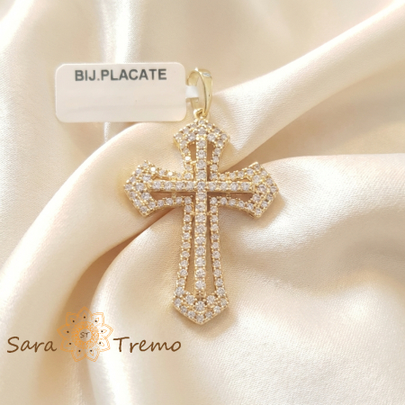 Pandantive - Cruciulita placata cu aur Crucea Pacii