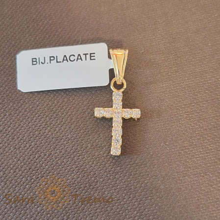 Cruciulite - Cruciuliță placată cu aur, cu cristale zirconia Ines