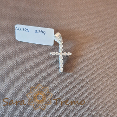 Cruciulita rafinata din argint 925 cu cristale zirconia - 1.5 cm [0]