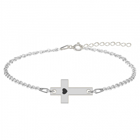 Crux - Bratara personalizata argint cruce cu text [1]
