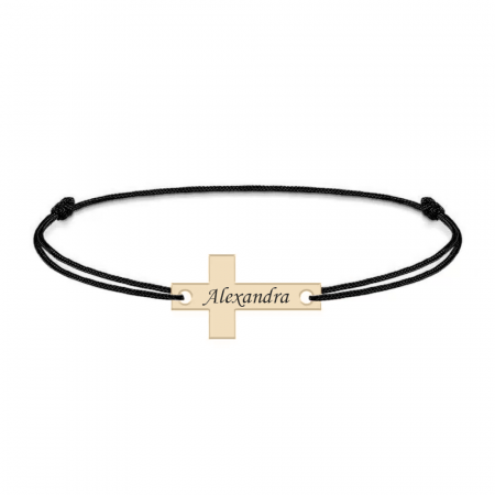 Crux - Bratara personalizata snur si cruciulita din Aur 14 karate - 0,18 grame, 14 x 8 mm [3]