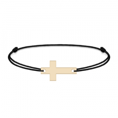 Crux - Bratara personalizata snur si cruciulita din Aur 14 karate - 0,18 grame, 14 x 8 mm [2]