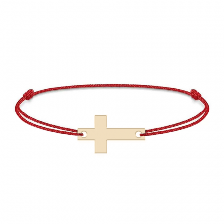 Crux - Bratara personalizata snur si cruciulita din Aur 14 karate - 0,18 grame, 14 x 8 mm [1]