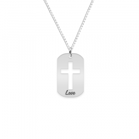 Cruciulite din argint - Crux - Colier personalizat dog tag cruciulita decupata din argint 925
