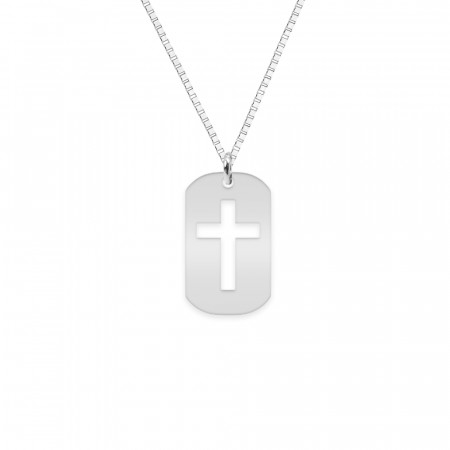 Crux - Colier personalizat dog tag cruciulita decupata din argint 925 [1]