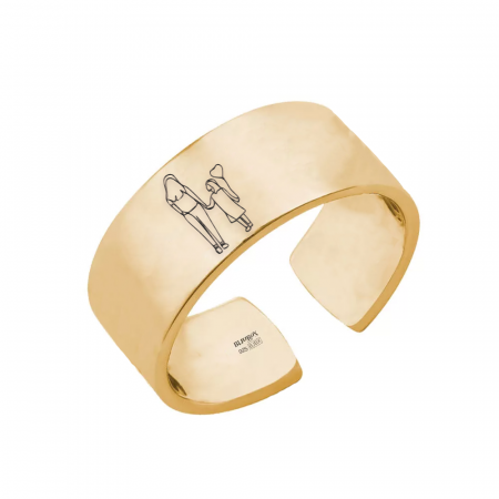 Inel reglabil personalizat din argint 925 placat cu aur galben 24 Karate [1]