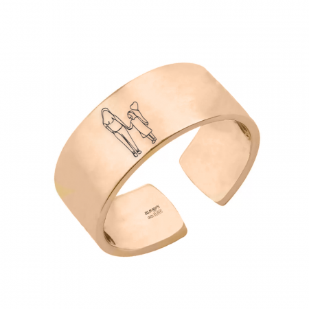 Daughter - Inel reglabil personalizat din argint 925 placat cu aur roz [1]