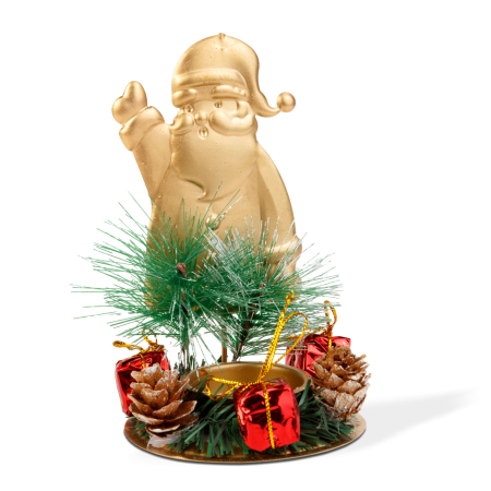 Decor de Advent - cu suport de lumanare - cupru, Mos Craciun - 8 x 13 cm [1]