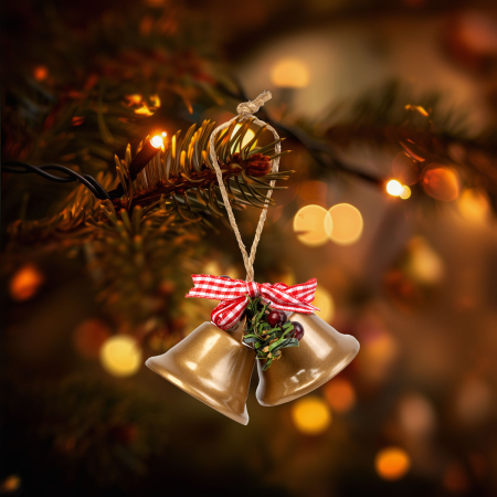 Casa si Gradina - Decor de Craciun - clopot - culoare maro