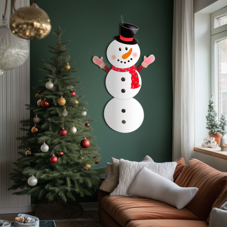 Casa si Gradina - Decor de Crăciun - om de zăpadă - hârtie - 90 cm