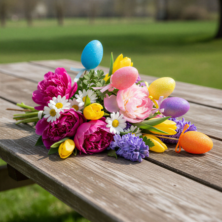 Articole de Sezon, Sarbatori si Evenimente - Decor de Paste - ou cu bat - 23 cm - 5 bucati