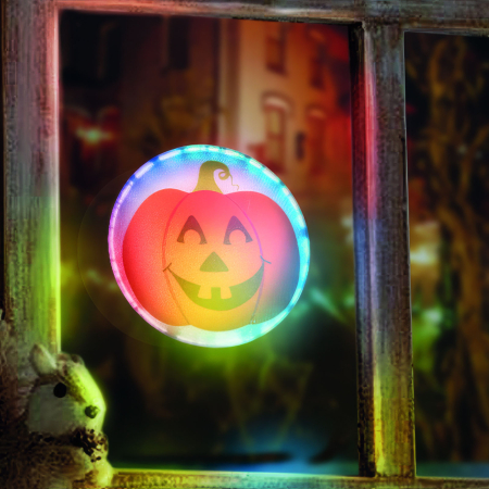 Decor Halloween LED - LED RGB - dovleac - autoadeziv - 12 x 4 cm [0]