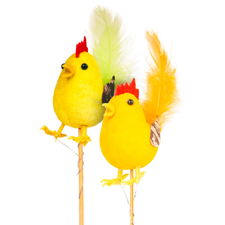 Decor Paste cocos pe bat, decoratiune Paste pentru ghiveci si gradina, figurina cocos 24 cm [1]