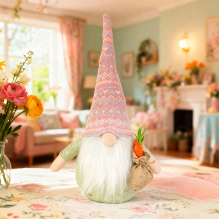 Pentru casa - Decor spiridus textil 40 cm, decor Paste, ornament casa, figurina decorativa, verde