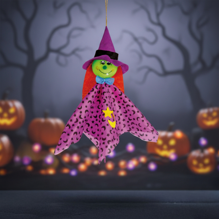 Pentru casa - Decorațiune de Halloween - suspendabilă - vrăjitoare - 48 x 44 cm