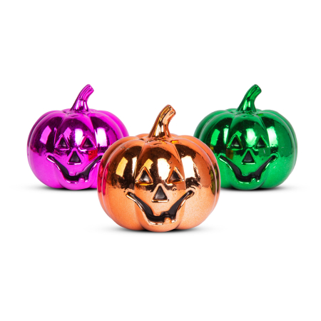 Decoratiune dovleac de Halloween - stralucitor - 6 cm - 3 culori / pachet [0]