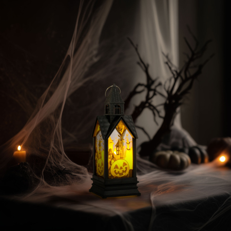 Decorațiune luminoasă de Halloween - dovleac - LED galben - 17,5 x 6,3 x 6,3 cm - 3 x LR44 [0]