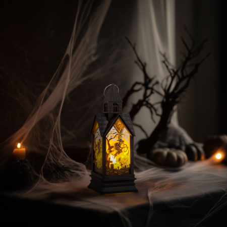 Pentru casa - Decorațiune luminoasă de Halloween - vrăjitoare - LED galben - 17,5 x 6,3 x 6,3 cm - 3 x LR44