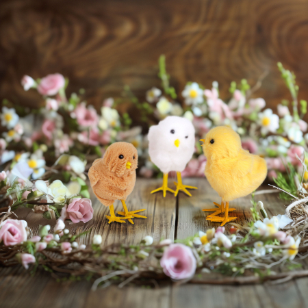 Articole de Sezon, Sarbatori si Evenimente - Decoratiune Paste, pui, 3 modele, 11 x 7 x 6 cm, plastic si textile