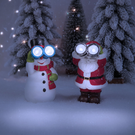 Casa si Gradina - Decorațiune solară de Crăciun - alb rece - 3 modele - 8 x 7,5 x 14 cm