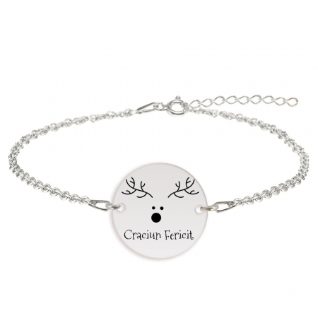 Bratari personalizate - Deer - Bratara personalizata din argint 925 - Craciun Fericit