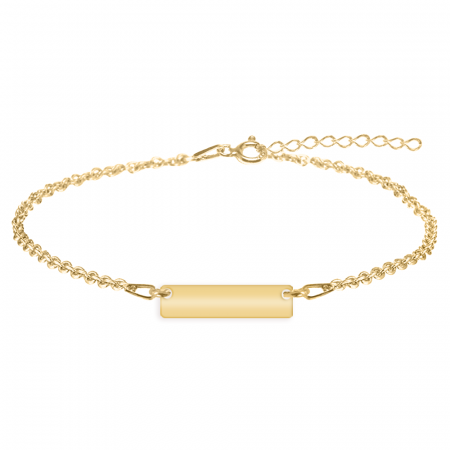 Deniz - Bratara personalizata pentru picior cu tablita din argint 925 placat cu aur galben 24K [1]