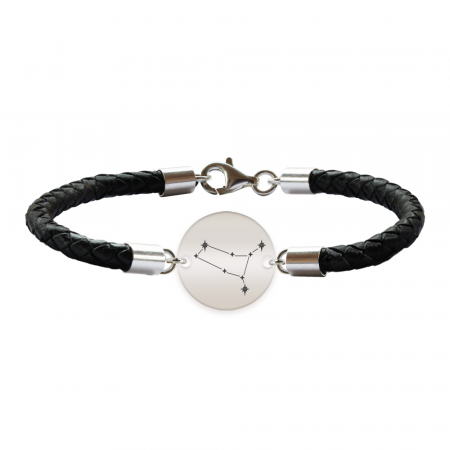 Bratari personalizate - Destiny - Bratara Premium din piele impletita si banut argint 925 personalizat cu Constelatie