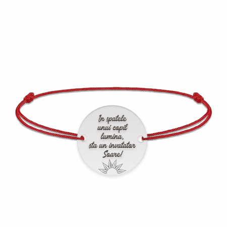 Bratari din argint - Bratara cu snur pentru profesori/educatori - charm personalizat din argint 925