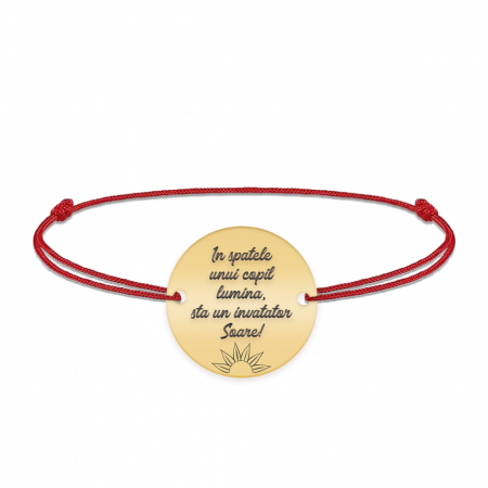 Bijuterii din argint placate cu aur 24K - Bratara cu snur pentru profesori/educatori - charm personalizat din argint 925 placat cu aur 24K