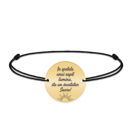 Bratara cu snur pentru profesori/educatori - charm personalizat din argint 925 placat cu aur 24K [2]