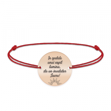 Bratara cu snur pentru profesori/educatori - charm personalizat din argint 925 placat cu aur roz [2]