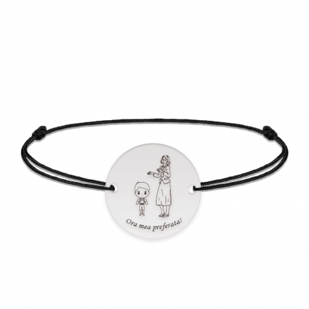 Bijuterii personalizate - Docent - Bratara personalizata snur baietel si profesoara/educatoare/invatatoare din argint 925