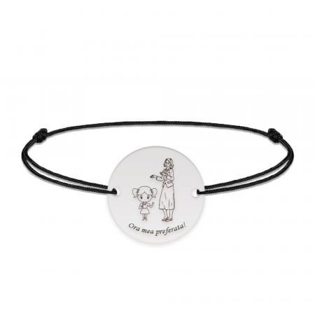 Bijuterii personalizate - Docent - Bratara personalizata snur fetita si profesoara/educatoare/invatatoare din argint 925